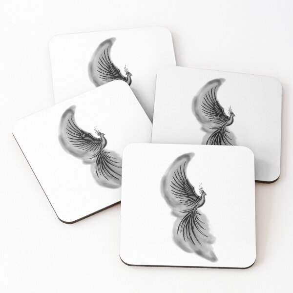 Item preview, Ash and Smoke Phoenix - Grey Flame Firebird Art designed and sold by URSM.