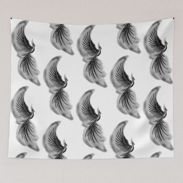 Item preview, Ash and Smoke Phoenix - Grey Flame Firebird Art designed and sold by URSM.