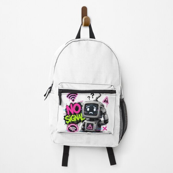 Item preview, NO SIGNAL Graffiti Sticker PNG | Cyber Robot Glitch Gaming Aesthetic | Futuristic Tech Vinyl Decal for Laptop, PC, Console & Water Bottle designed and sold by Stylestickers55.