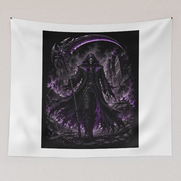 Item preview, Apocalyptic Grim Reaper - Dark Purple Swordsman Coat Skeleton designed and sold by ColonelOkten.