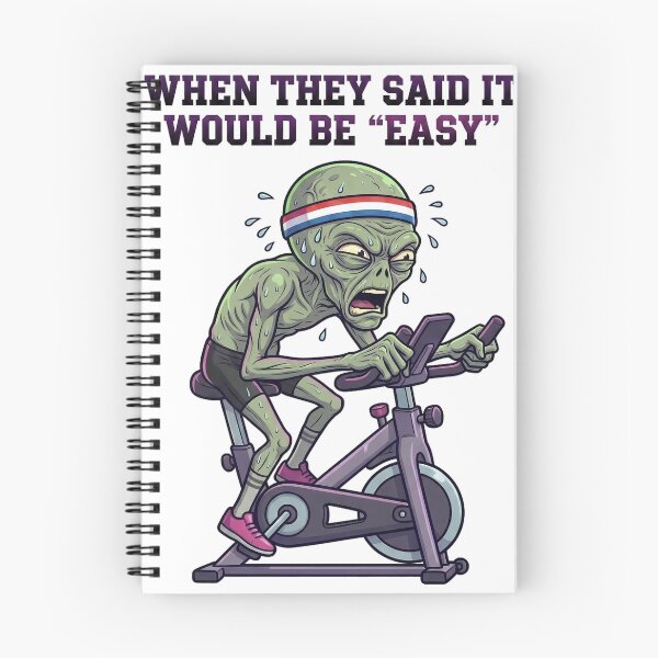 Item preview, Alien Spin Class Struggle - Funny Sweaty Workout T-Shirt designed and sold by NexxaStoree.