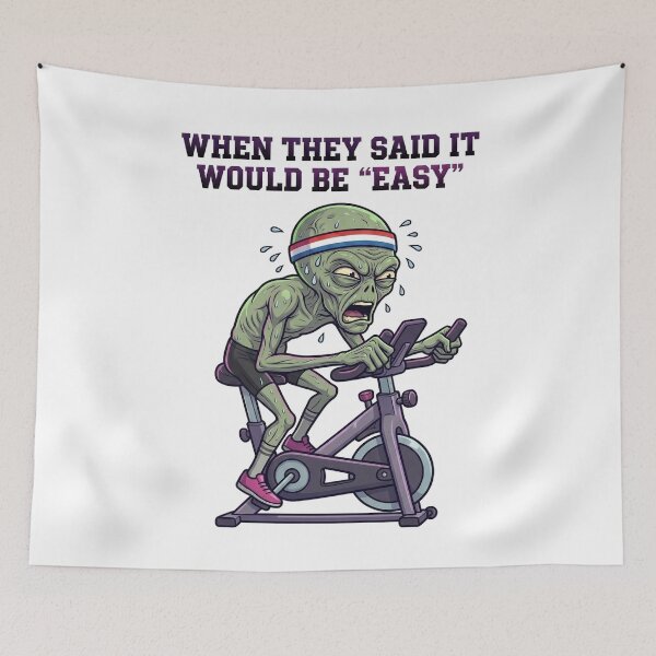 Item preview, Alien Spin Class Struggle - Funny Sweaty Workout T-Shirt designed and sold by NexxaStoree.