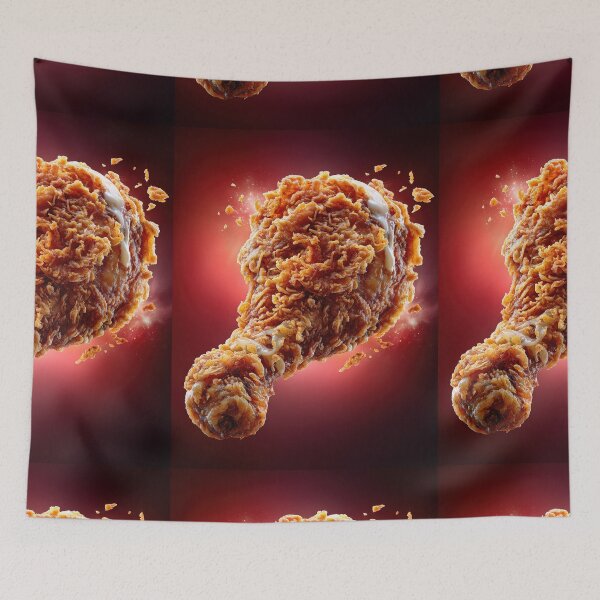 Item preview, Golden Crispy Fried Chicken Drumstick | Crunchy Food Art | Crispy Comfort Food Illustration designed and sold by Grafititee.