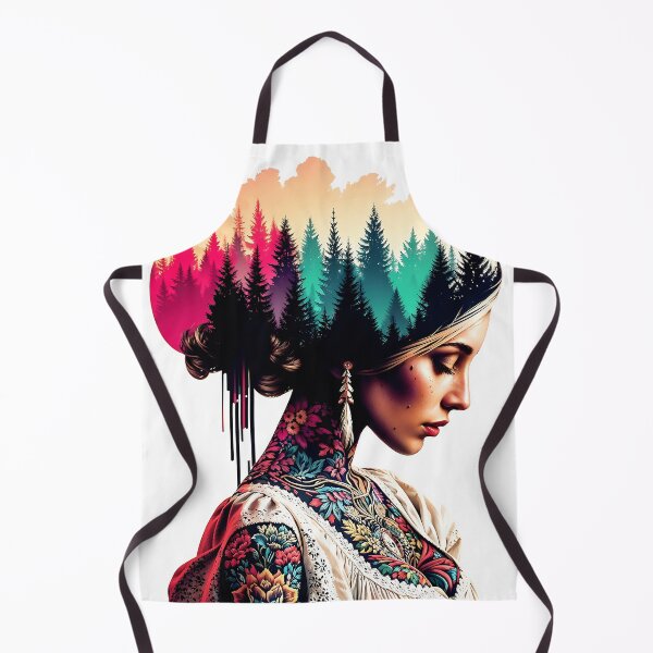 Item preview, nature portrait double exposures floral forest blonde tattoo folk digital artwork | dejco.art domin designed and sold by dejco.art.
