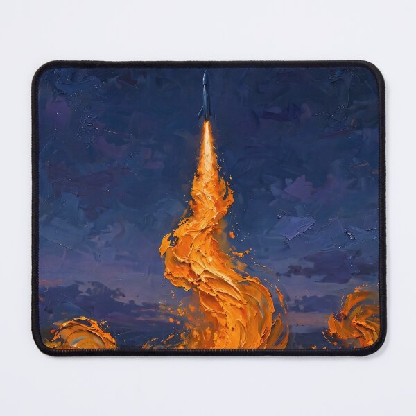 Item preview, Rocket Launch Swirling Fire Oil Painting Art designed and sold by Jozefin's Studio.