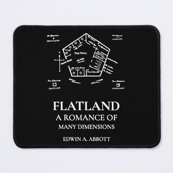 Item preview, Nerdy Flatland A Romance Of Many Dimensions Geometric Cover Math Teacher White Text designed and sold by MathWare MathClips.
