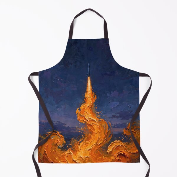 Item preview, Rocket Launch Swirling Fire Oil Painting Art designed and sold by Jozefin's Studio.