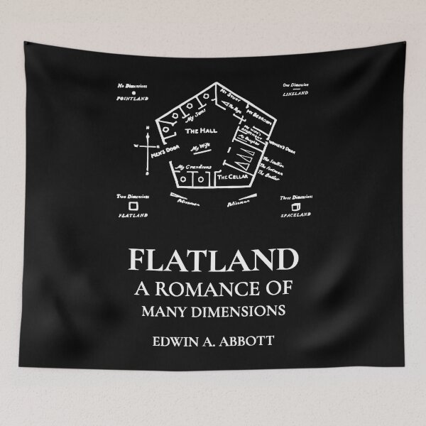 Item preview, Nerdy Flatland A Romance Of Many Dimensions Geometric Cover Math Teacher White Text designed and sold by MathWare MathClips.