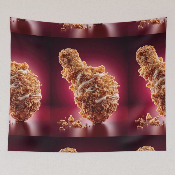 Item preview, Golden Crispy Fried Chicken Drumstick | Crunchy Food Art | Crispy Comfort Food Illustration designed and sold by Grafititee.