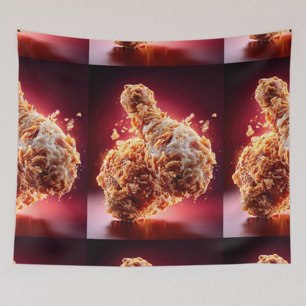 Item preview, Golden Crispy Fried Chicken Drumstick | Crunchy Food Art | Crispy Comfort Food Illustration designed and sold by Grafititee.