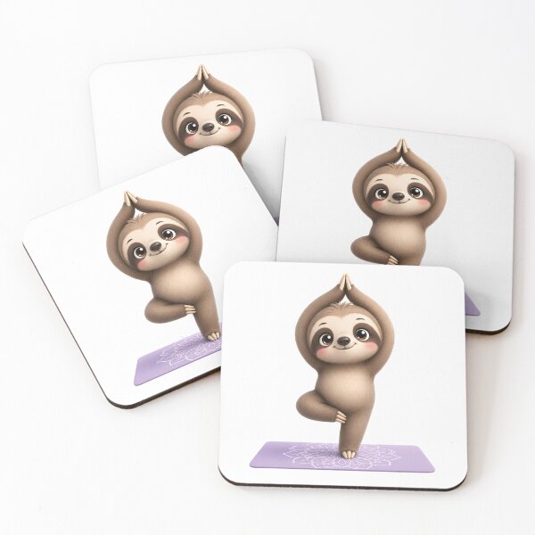 Item preview, Cute Sloth Yoga – Kawaii Cartoon Illustration designed and sold by Halbeskilo.