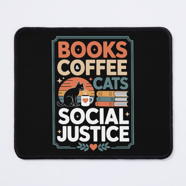 Item preview, BOOKS AND COFFEE CATS SOCIAL JUSTICE designed and sold by jkrphoto.