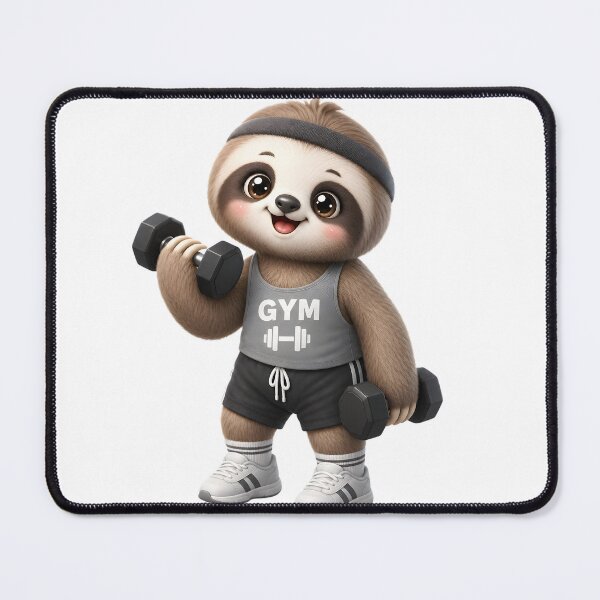 Item preview, Cute Sloth Gym – Kawaii Cartoon Illustration designed and sold by Halbeskilo.