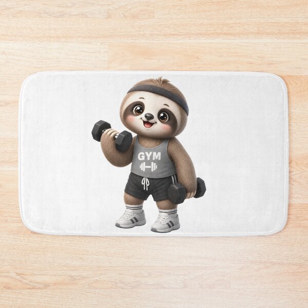 Item preview, Cute Sloth Gym – Kawaii Cartoon Illustration designed and sold by Halbeskilo.