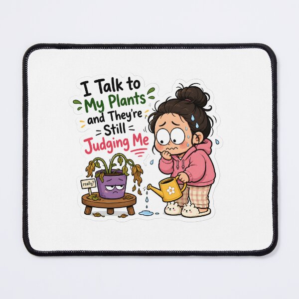 Item preview, I Talk to My Plants and They're Still Judging Me – Funny Sticker designed and sold by BLOOMVELLE.