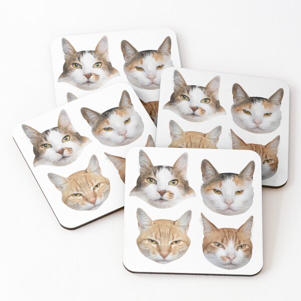 Item preview, Four Adorable Cats | Cute Cat Portrait Collection designed and sold by elcarnero.