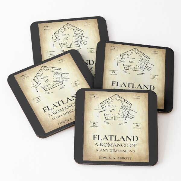 Item preview, Nerdy Flatland A Romance Of Many Dimensions Geometric Cover Math Teacher Black Text Parchment designed and sold by MathWare MathClips.