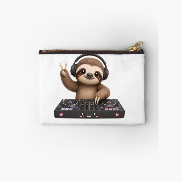 Item preview, Cute Sloth DJ – Kawaii Cartoon Illustration designed and sold by Halbeskilo.
