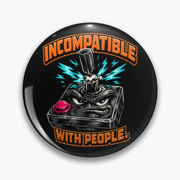 Item preview, INCOMPATIBLE WITH PEOPLE. Funny Broken Joystick Retro Gaming Humor designed and sold by Anyshca.