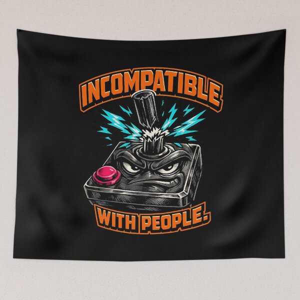 Item preview, INCOMPATIBLE WITH PEOPLE. Funny Broken Joystick Retro Gaming Humor designed and sold by Anyshca.