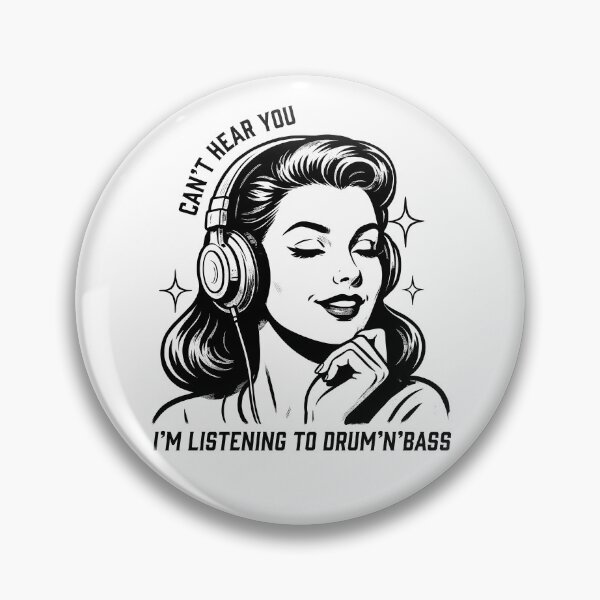 Item preview, Can't Hear You I'm Listening to Drum & Bass Vintage Pop Art Design designed and sold by paulo silveira.