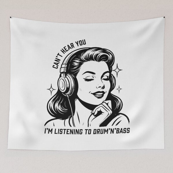 Item preview, Can't Hear You I'm Listening to Drum & Bass Vintage Pop Art Design designed and sold by paulo silveira.