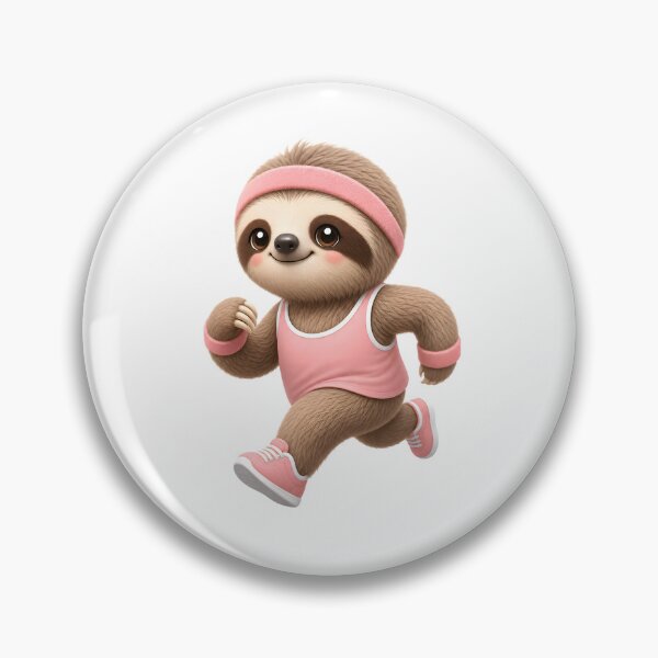 Item preview, Cute sloth jogging – Kawaii cartoon illustration designed and sold by Halbeskilo.