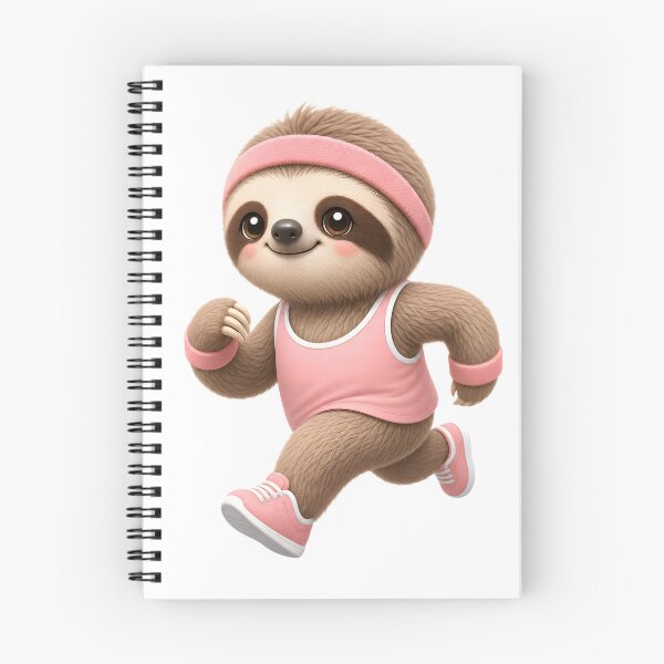 Item preview, Cute sloth jogging – Kawaii cartoon illustration designed and sold by Halbeskilo.