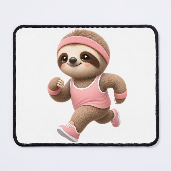Item preview, Cute sloth jogging – Kawaii cartoon illustration designed and sold by Halbeskilo.