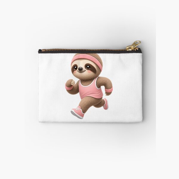Item preview, Cute sloth jogging – Kawaii cartoon illustration designed and sold by Halbeskilo.