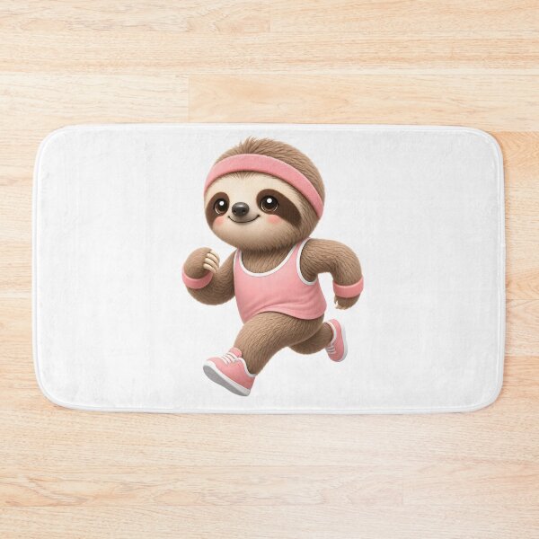 Item preview, Cute sloth jogging – Kawaii cartoon illustration designed and sold by Halbeskilo.