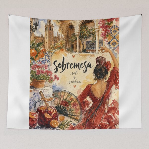 Item preview, Watercolor Seville Spain - Sobremesa Travel Art Collage designed and sold by VisualArtsOasis.