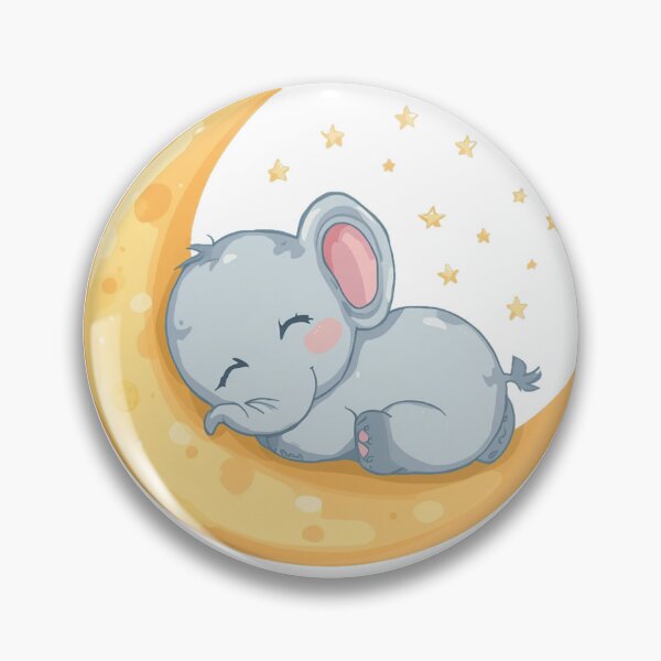 Item preview, An Adoorable Baby Elephant - Hugging Soft Pastel Crescent Moon designed and sold by DigitfanStudio.