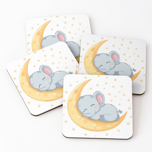 Item preview, An Adoorable Baby Elephant - Hugging Soft Pastel Crescent Moon designed and sold by DigitfanStudio.