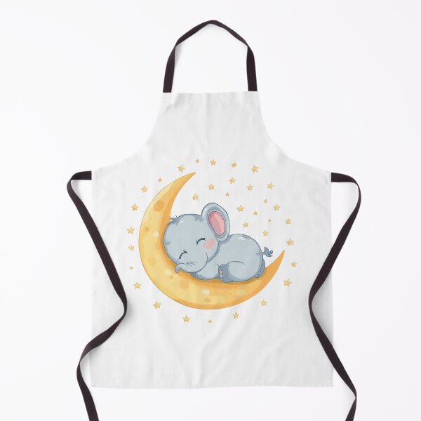 Item preview, An Adoorable Baby Elephant - Hugging Soft Pastel Crescent Moon designed and sold by DigitfanStudio.
