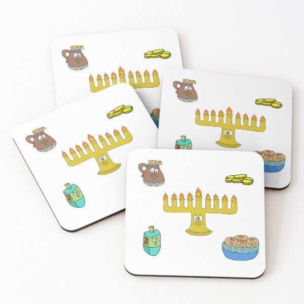 Artikelvorschau, Niedlicher Chanukka-Aufkleberbogen | Fröhliches Chanukka-Menora-Dreidel-Sufganiyot-Set entworfen und verkauft von MyxaART.