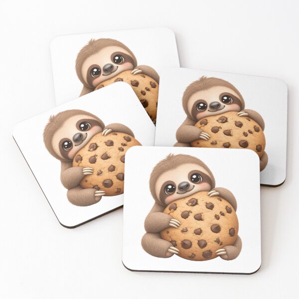 Item preview, Cute Sloth Cookie – Kawaii Cartoon Illustration designed and sold by Halbeskilo.