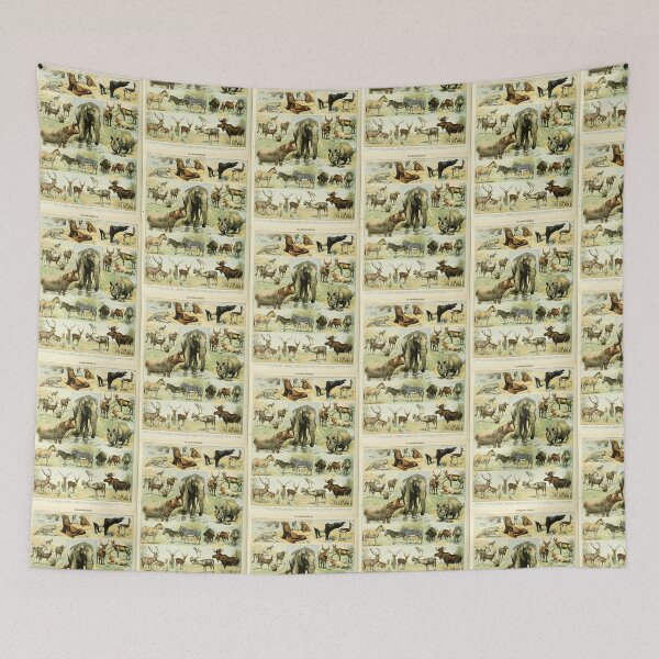Item preview, Vintage Mammals Mammifères Animal Educational Poster Adolphe Millot designed and sold by TeeARTHY.