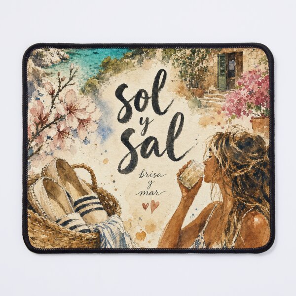 Item preview, Sol y Sal Mallorca - Spain Hand Painted Watercolor Art designed and sold by VisualArtsOasis.