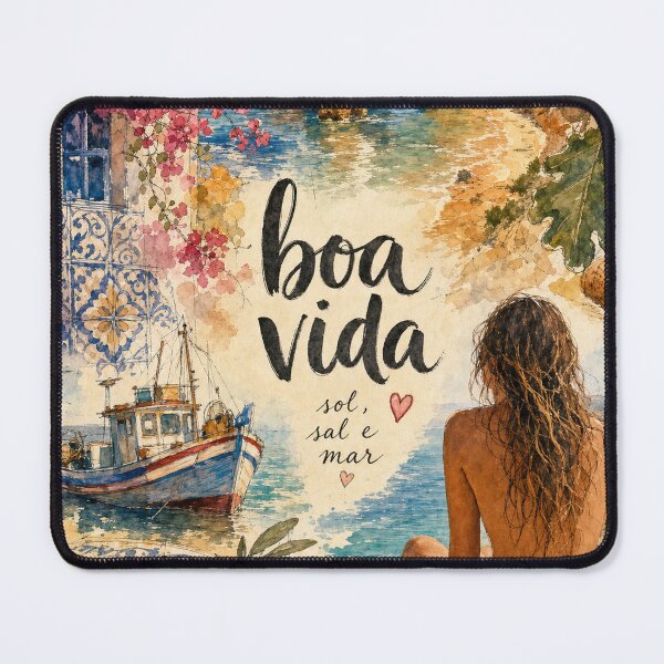 Item preview, Boa Vida Algarve Portugal - Watercolor Travel Collage designed and sold by VisualArtsOasis.