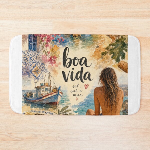 Item preview, Boa Vida Algarve Portugal - Watercolor Travel Collage designed and sold by VisualArtsOasis.