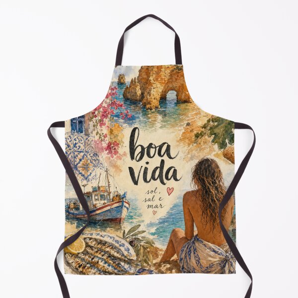 Item preview, Boa Vida Algarve Portugal - Watercolor Travel Collage designed and sold by VisualArtsOasis.
