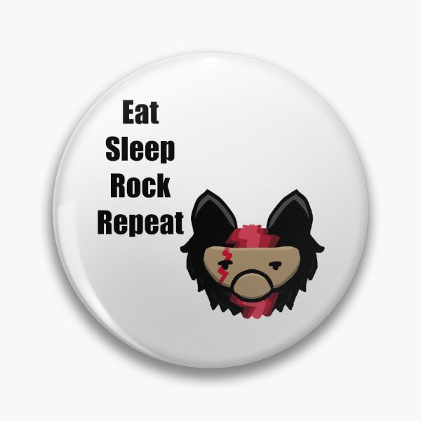 Item preview, Cute Wolf Face Eat Sleep Rock Repeat – Funny Music Sticker Art designed and sold by davidmalec.