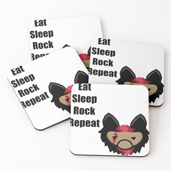 Item preview, Cute Wolf Face Eat Sleep Rock Repeat – Funny Music Sticker Art designed and sold by davidmalec.
