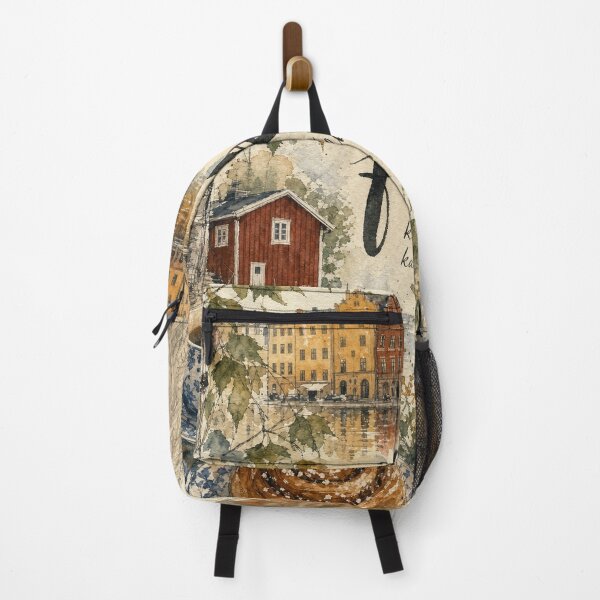 Item preview, Fika - Stockholm Sweden Painted Watercolor Illustration designed and sold by VisualArtsOasis.