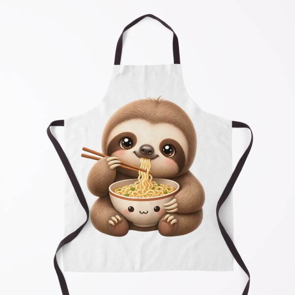 Item preview, Cute Sloth Noodles – Kawaii Cartoon Illustration designed and sold by Halbeskilo.