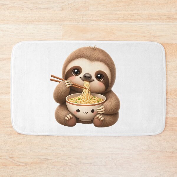 Item preview, Cute Sloth Noodles – Kawaii Cartoon Illustration designed and sold by Halbeskilo.