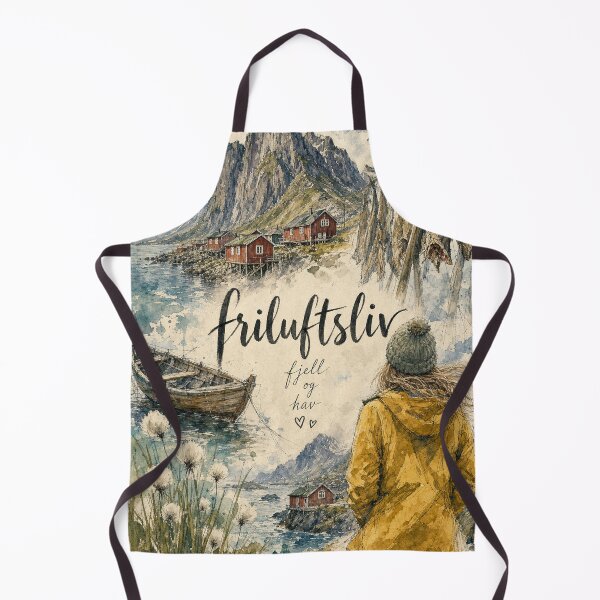Item preview, Watercolor Lofoten Norway - Friluftsliv Travel Art Collage designed and sold by VisualArtsOasis.