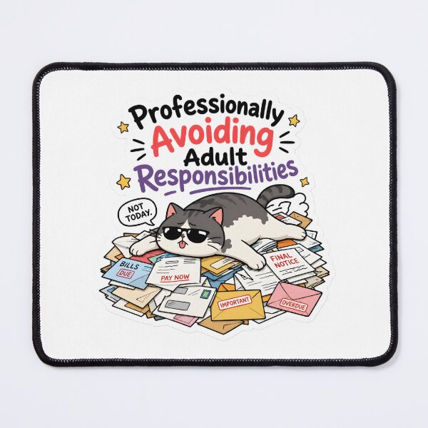 Item preview, Professionally Avoiding Adult Responsibilities – Funny Cat Sticker designed and sold by BLOOMVELLE.