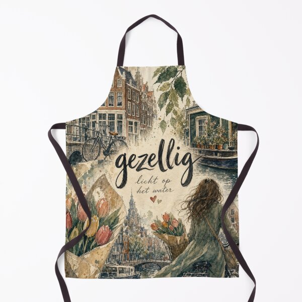 Item preview, Gezellig Amsterdam - Netherlands Hand Painted Watercolor Art designed and sold by VisualArtsOasis.